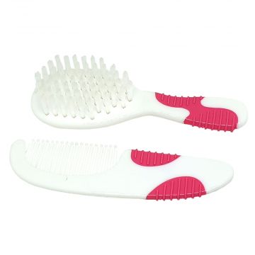 Pente e escova para cabelo soft touch rosa multikids
